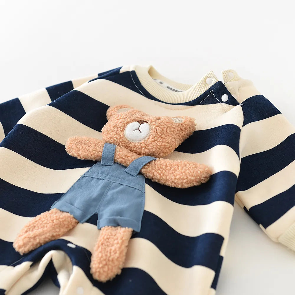 'Teddy Bear' Stripe Romper