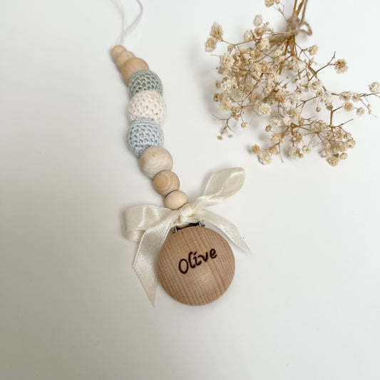 Personalised Wooden Dummy Clip - Sage