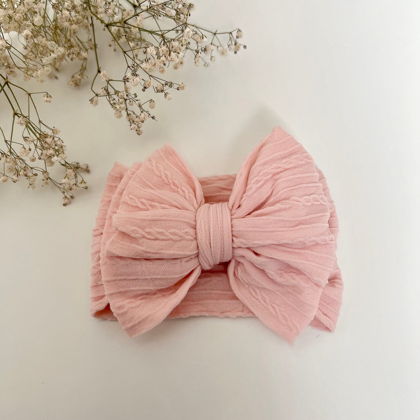 Big Bow Headband - 'Peachy Pink'